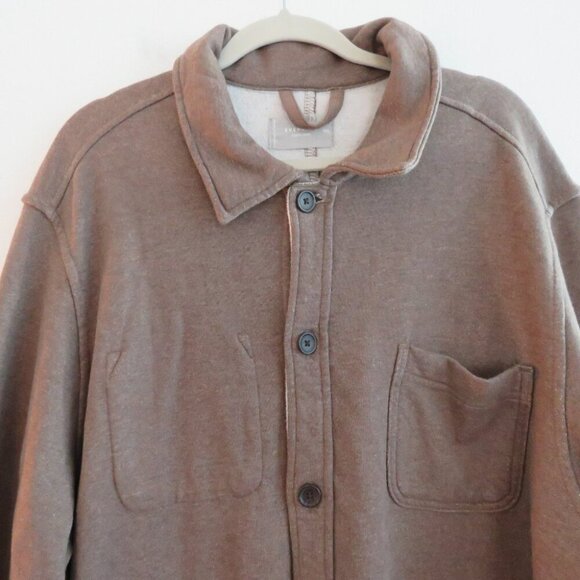 EVERLANE The French Terry Chore Jacket in Overcast Brown - Men's Size XXL - Picture 4 of 15
